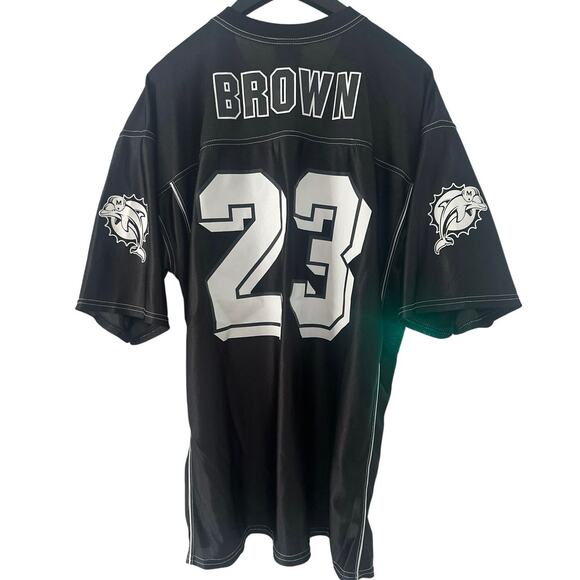 Miami Dolphins black and white #23 Brown Jersey Sz XL new condition - Picture 4 of 6